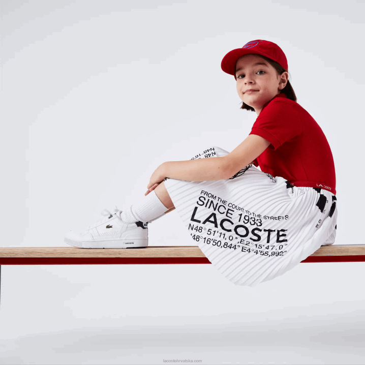 bijela 001 6H4B3291 djevojke Lacoste plisirana suknja od žerseja