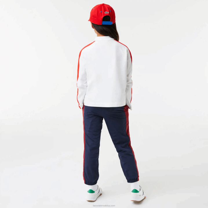 bijelo crvena 7hu 6H4B3144 djevojke Lacoste kontrastna traka zip polo