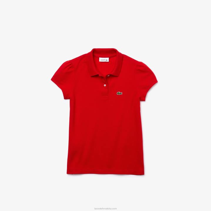 crvena 240 6H4B2948 djevojke Lacoste nazubljeni ovratnik mini pique polo