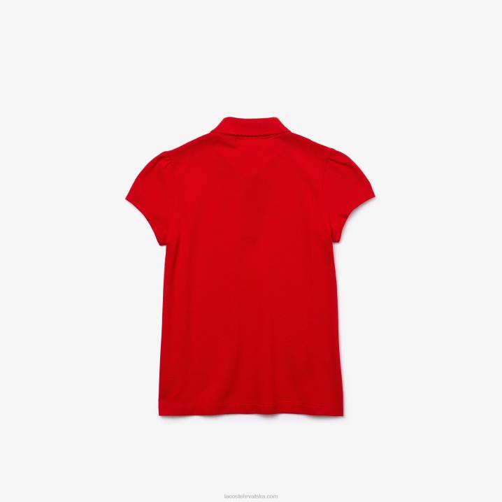 crvena 240 6H4B2948 djevojke Lacoste nazubljeni ovratnik mini pique polo