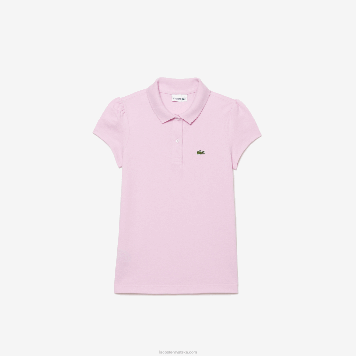 ružičasta z4h 6H4B2961 djevojke Lacoste nazubljeni ovratnik mini pique polo