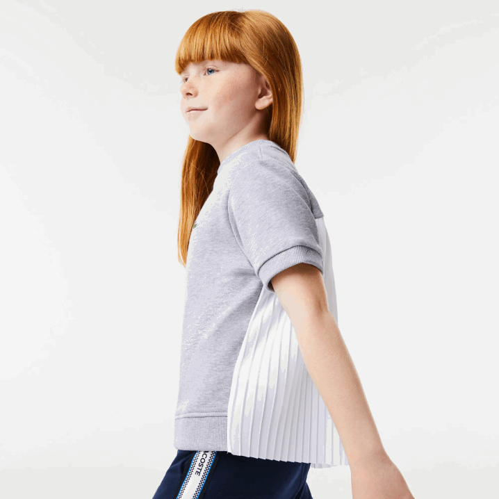 sivi chine cca 6H4B3156 djevojke Lacoste pamučna flis majica s nabranim leđima