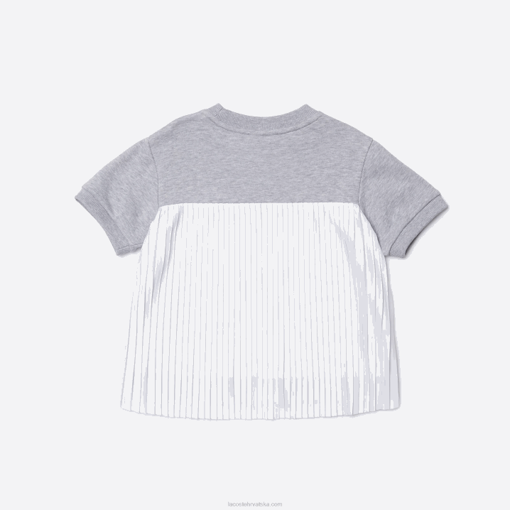 sivi chine cca 6H4B3156 djevojke Lacoste pamučna flis majica s nabranim leđima