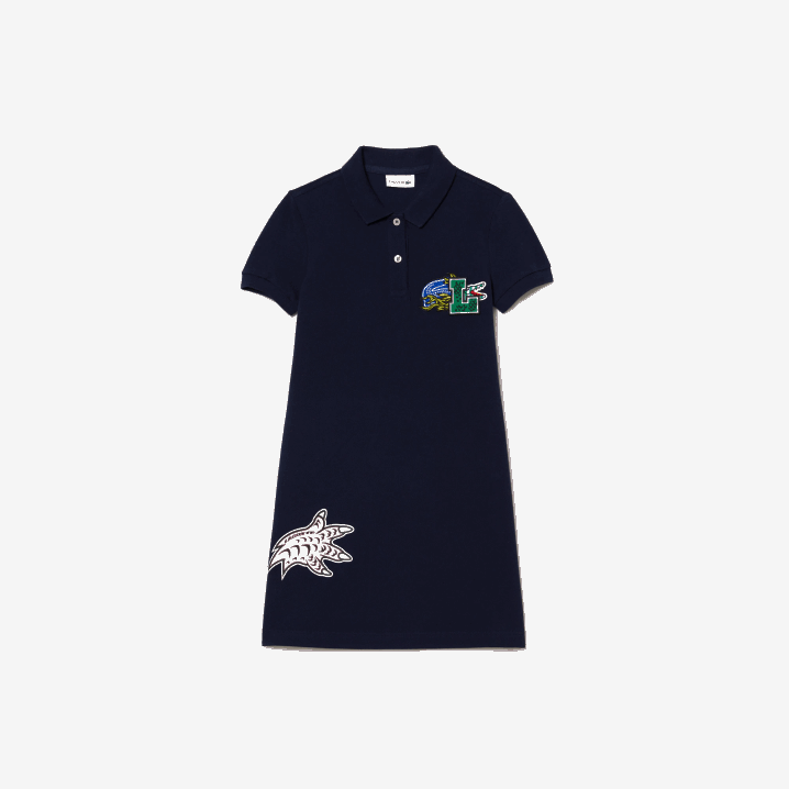 tamnoplava 166 6H4B3268 djevojke Lacoste blagdanska polo haljina od organskog pamuka