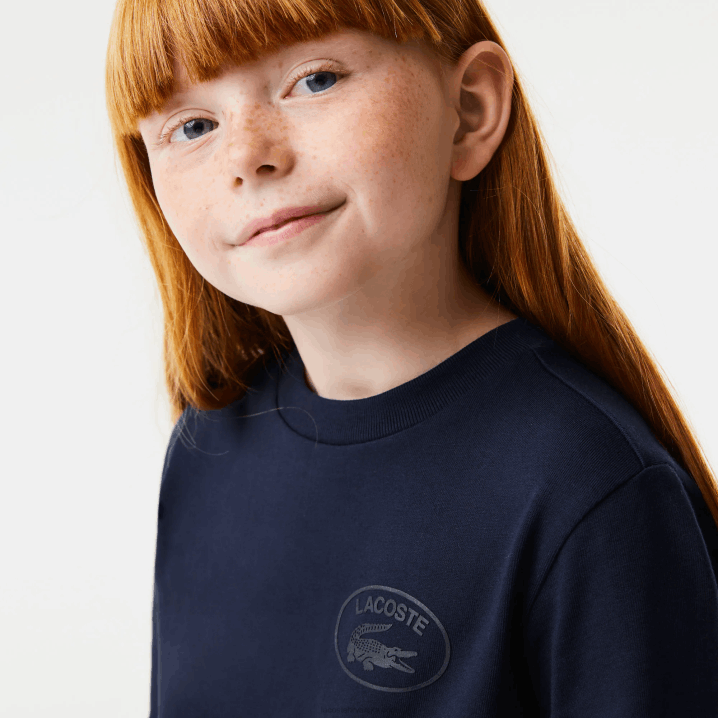 tamnoplava 166 6H4B3270 djevojke Lacoste haljina od pamučnog žerseja s kontrastnim strukom