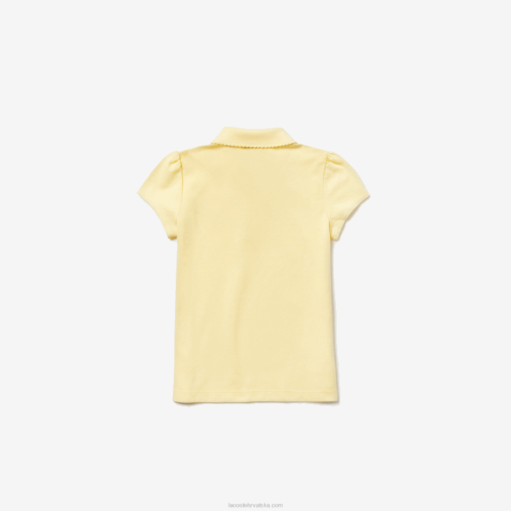 žuta 6xp 6H4B2949 djevojke Lacoste nazubljeni ovratnik mini pique polo