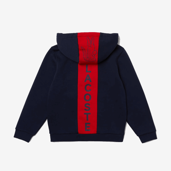 tamnoplava crvena k1h 6H4B3253 dječaci Lacoste brendirana flis jakna s patentnim zatvaračem