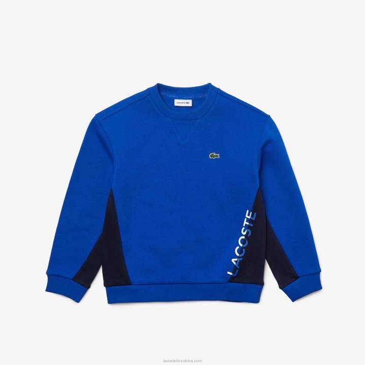 tamnoplava mt5 6H4B3265 dječaci Lacoste flis sweatshirt s okruglim izrezom