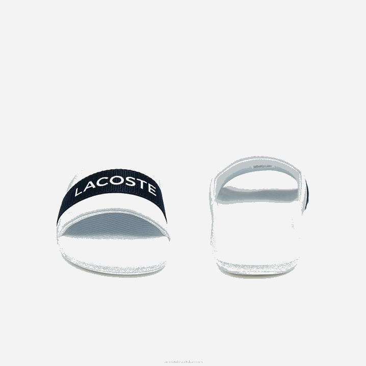 bijelo-plava 042 6H4B1776 muškarci Lacoste kroko tekstilni logo slajdovi
