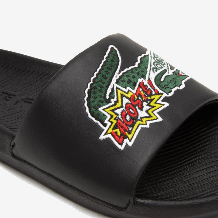 crna 02h 6H4B1761 muškarci Lacoste kroko sintetičke tobogane