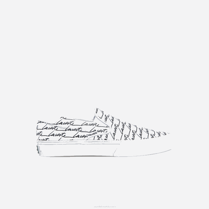 bijelo i crno 147 6H4B1860 muškarci Lacoste navlaka s printom na platnu za skok i posluživanje