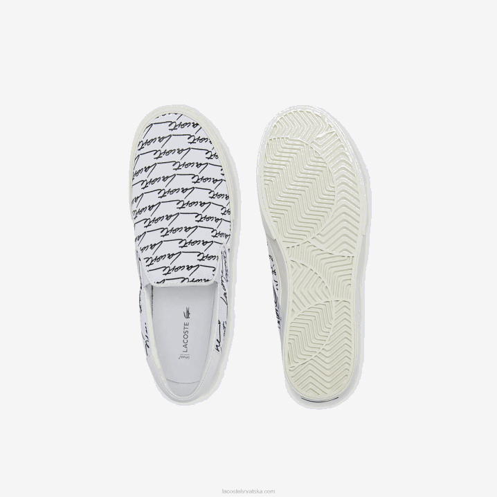 bijelo i crno 147 6H4B1860 muškarci Lacoste navlaka s printom na platnu za skok i posluživanje