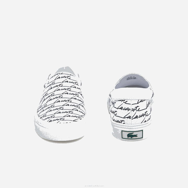 bijelo i crno 147 6H4B1860 muškarci Lacoste navlaka s printom na platnu za skok i posluživanje