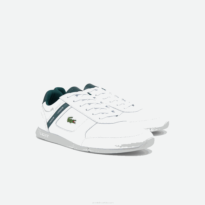 bijela i tamno zelena 1r5 6H4B1700 muškarci Lacoste menerva sport tekstilne i kožne tenisice