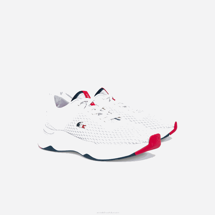 bijela/mornarska i crvena 407 6H4B1861 muškarci Lacoste tekstilne tenisice s teksturom sudara