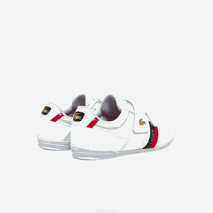 bijelo i crveno 286 6H4B1878 muškarci Lacoste tenisice s misano remenom od kože i sintetike