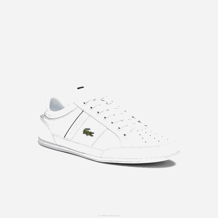 bijelo-plava 042 6H4B1713 muškarci Lacoste tenisice od chaymon kože i sintetike