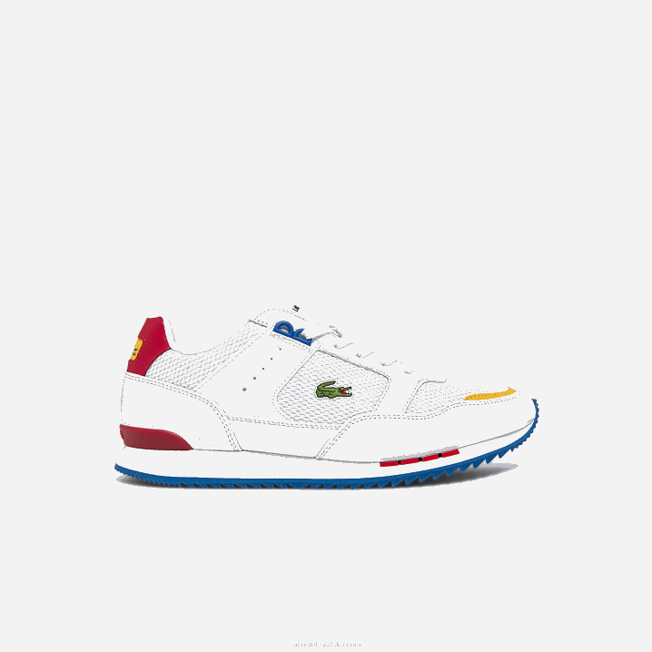 bijelo/plavo 080 6H4B1888 muškarci Lacoste partner piste tekstilne i kožne tenisice