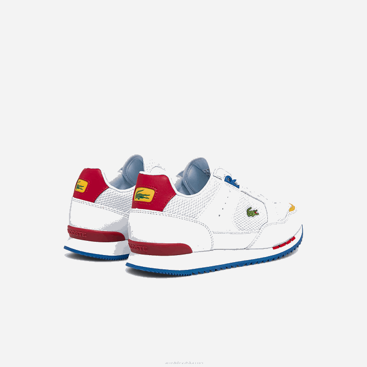 bijelo/plavo 080 6H4B1888 muškarci Lacoste partner piste tekstilne i kožne tenisice
