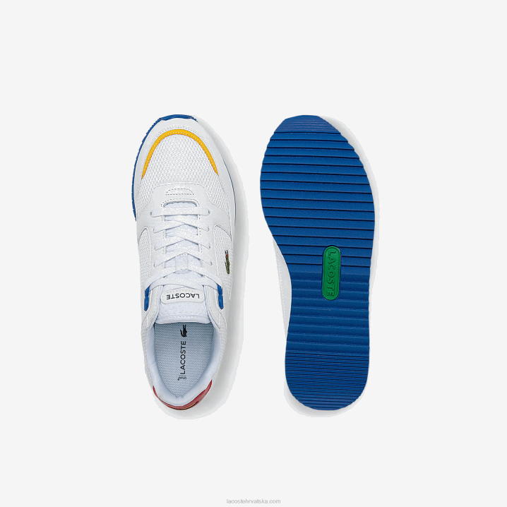 bijelo/plavo 080 6H4B1888 muškarci Lacoste partner piste tekstilne i kožne tenisice
