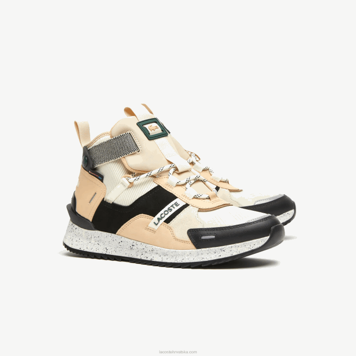 crno-bijelo 454 6H4B1792 muškarci Lacoste kožne vanjske cipele u pop bojama