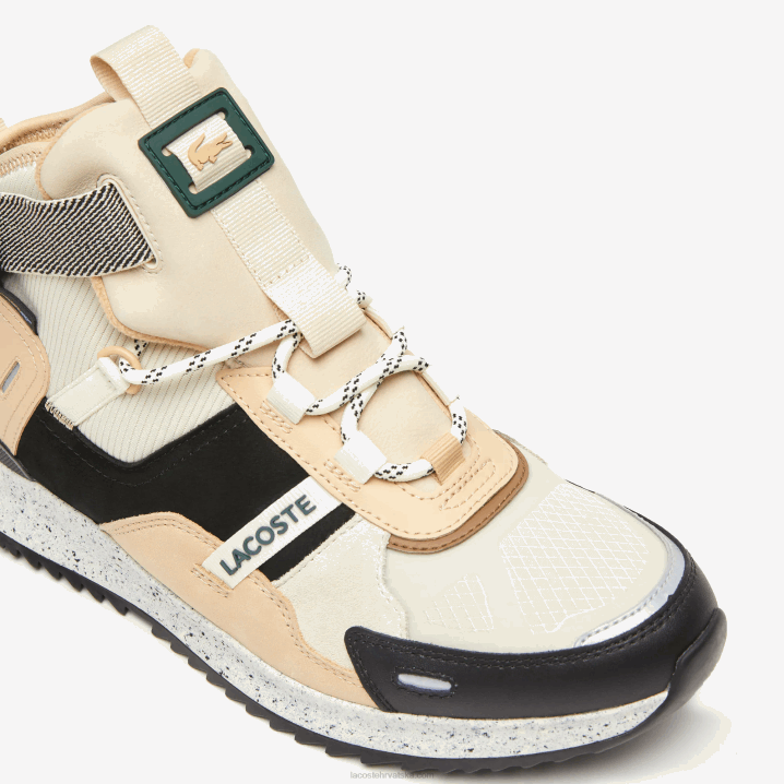 crno-bijelo 454 6H4B1792 muškarci Lacoste kožne vanjske cipele u pop bojama