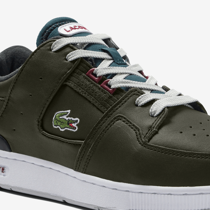 kaki i bijela 255 6H4B1705 muškarci Lacoste tenisice u kontrastnoj boji kože u kavezu