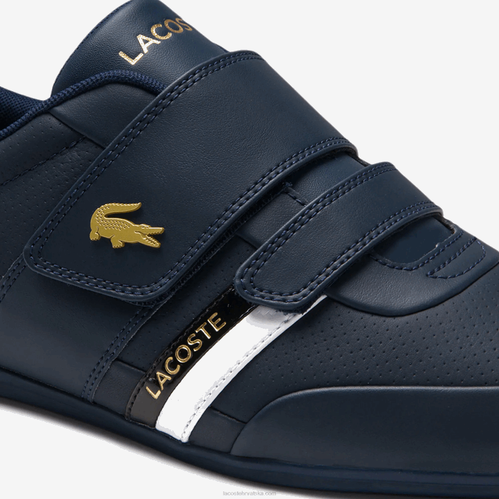 mornarica nb0 6H4B1879 muškarci Lacoste tenisice s misano remenom od kože i sintetike