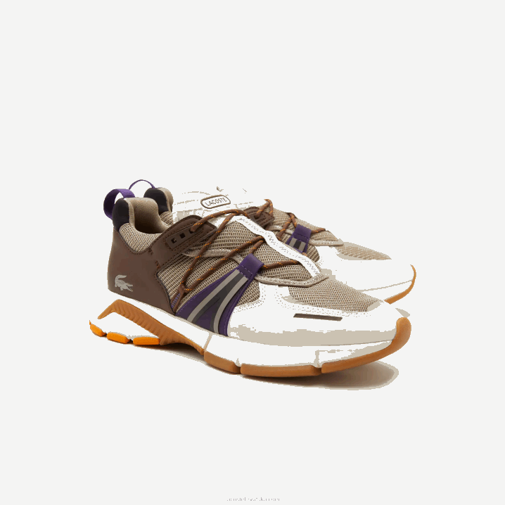 prljavo bijela i siva 2b7 6H4B1787 muškarci Lacoste l003 tekstilne color-block tenisice