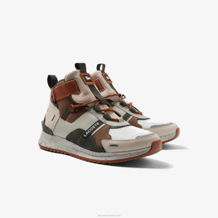 smeđe bijela 2c3 6H4B1793 muškarci Lacoste kožne vanjske cipele u pop bojama