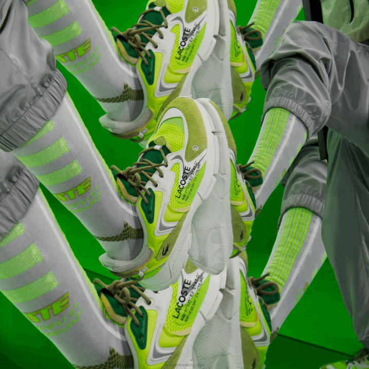 žuta i prljavo bijela y21 6H4B1696 muškarci Lacoste l003 neo tekstilne tenisice