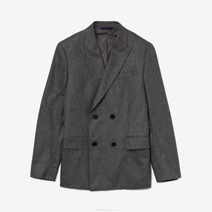 sivi chine fv8 6H4B1320 muškarci Lacoste dvoredno kopčanje od djevičanske vune i kašmirskog sakoa