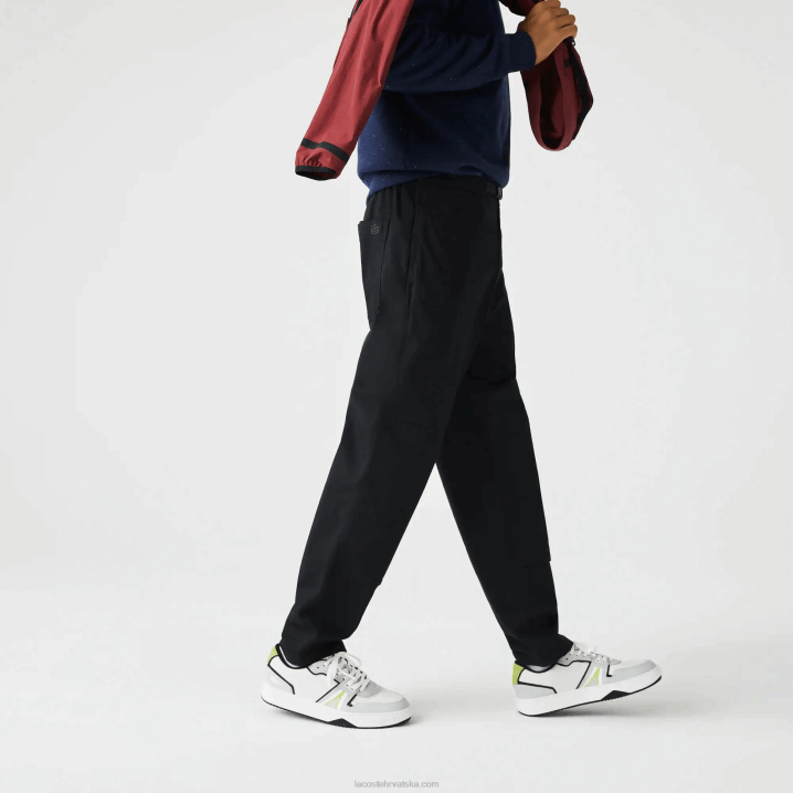 crna 031 6H4B1587 muškarci Lacoste hlače od gabardina od organskog pamuka