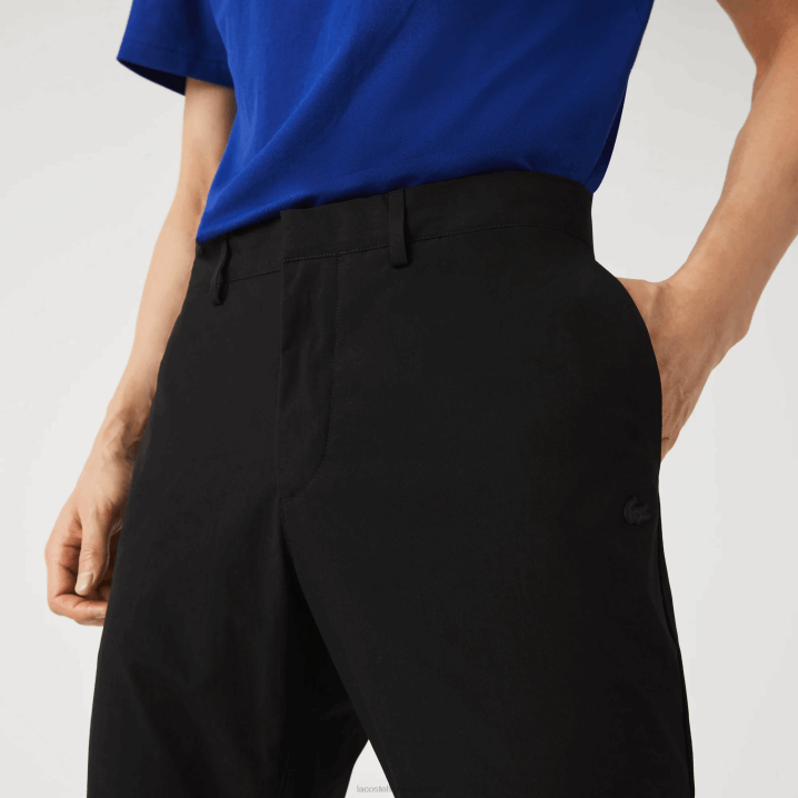 crna 031 6H4B1588 muškarci Lacoste pripijene lagane vodootporne chinos hlače