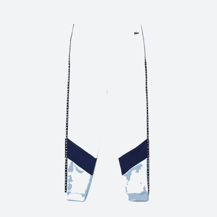 bijelo plavo vhe 6H4B1146 muškarci Lacoste prepoznatljive prugaste colorblock flis hlače za trčanje