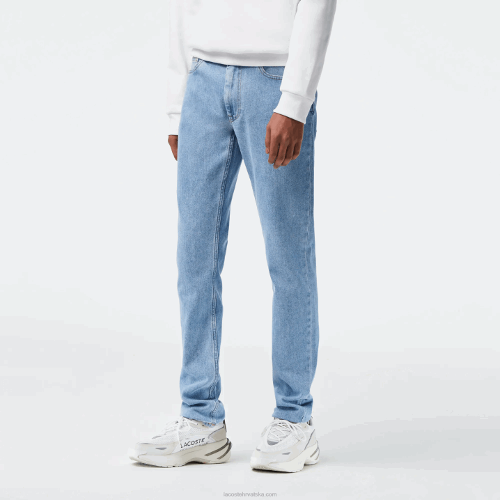 plava mku 6H4B418 muškarci Lacoste uske hlače od rastezljivog pamučnog trapera
