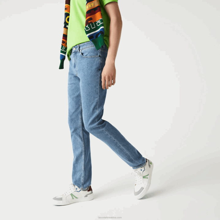 plava mku 6H4B418 muškarci Lacoste uske hlače od rastezljivog pamučnog trapera