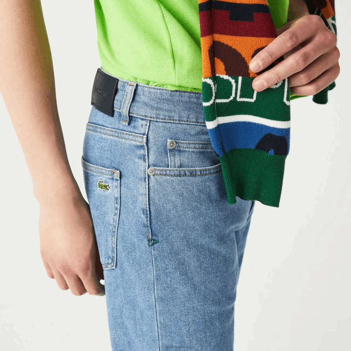 plava mku 6H4B418 muškarci Lacoste uske hlače od rastezljivog pamučnog trapera