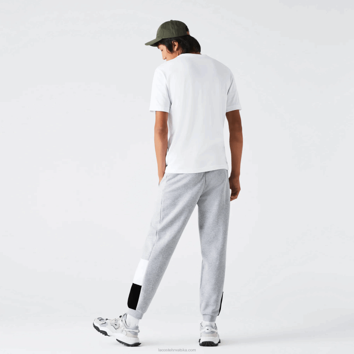 siva chine bijela crna p0f 6H4B1108 muškarci Lacoste brendirane colorblock flis jogging hlače