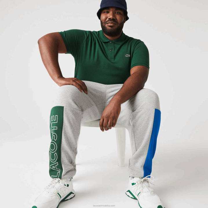siva chine plava zelena hkb 6H4B1179 muškarci Lacoste hlače za trčanje od mješavine pamučnog flisa u boji