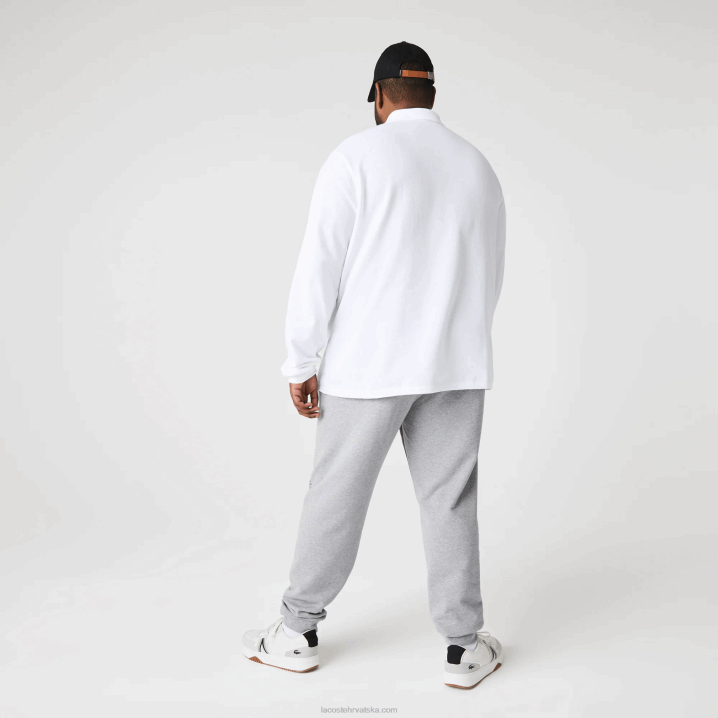 sivi chine 4jv 6H4B1065 muškarci Lacoste hlače za trčanje od pamučnog flisa s potpisom i uzorkom krokodila