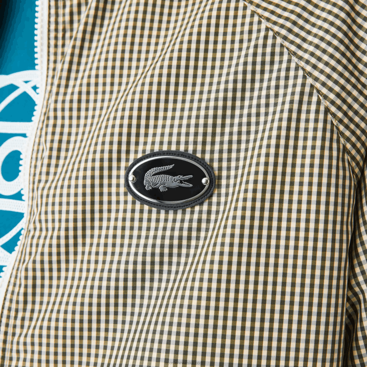 bež tamno bijela kaki zelena 87e 6H4B1232 muškarci Lacoste karirana keper jakna s kapuljačom