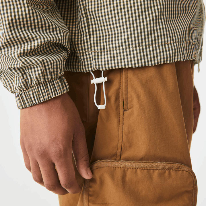 bež tamno bijela kaki zelena 87e 6H4B1232 muškarci Lacoste karirana keper jakna s kapuljačom