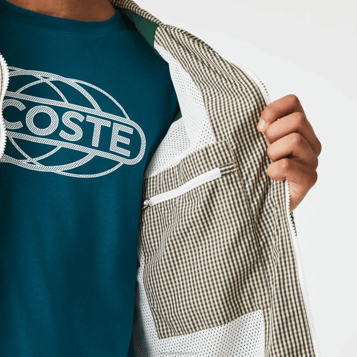 bež tamno bijela kaki zelena 87e 6H4B1232 muškarci Lacoste karirana keper jakna s kapuljačom