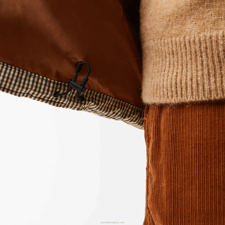 bež tamnoplava kaki zelena 87e 6H4B399 muškarci Lacoste vodoodbojna podstavljena jakna od kepera s kariranim uzorkom