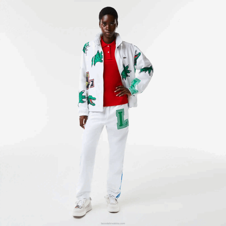 bijeli sbh 6H4B1245 muškarci Lacoste vodootporna jakna od tafta