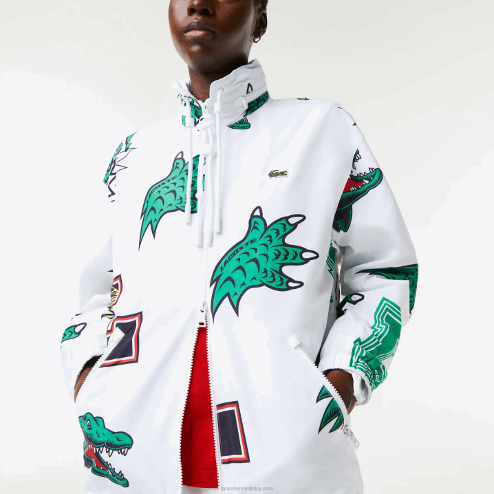 bijeli sbh 6H4B1245 muškarci Lacoste vodootporna jakna od tafta