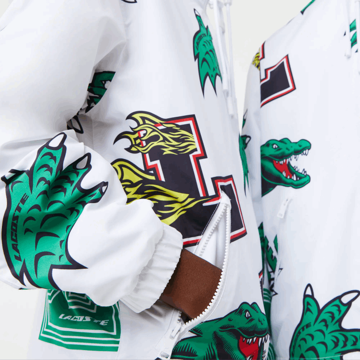 bijeli sbh 6H4B1245 muškarci Lacoste vodootporna jakna od tafta