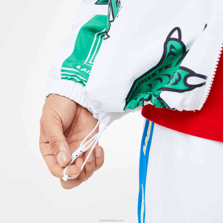 bijeli sbh 6H4B1245 muškarci Lacoste vodootporna jakna od tafta