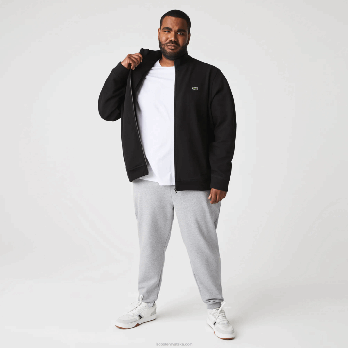 crna 031 6H4B1034 muškarci Lacoste jakna od flisa s stojećim ovratnikom s patentnim zatvaračem